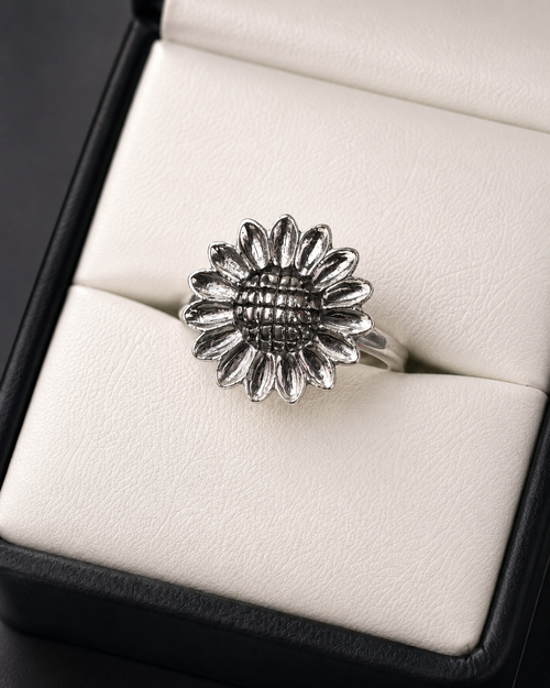 Anillo Girasol en plata .925