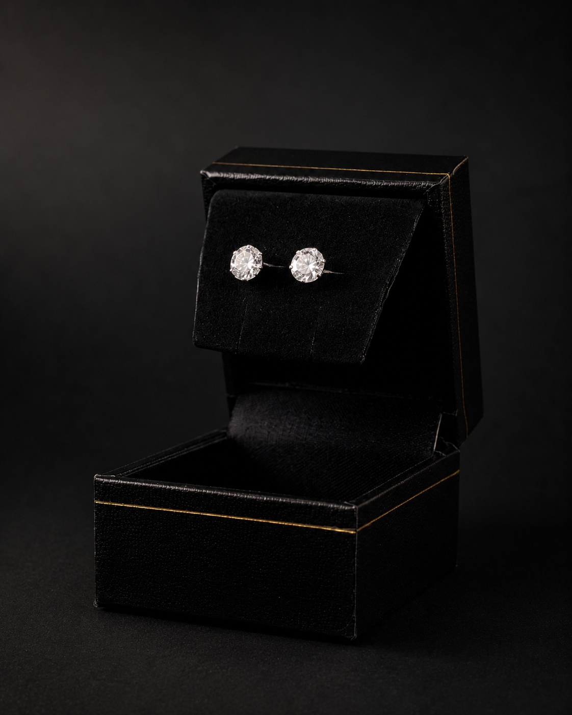 Broqueles Zirconia Transparente en plata .925