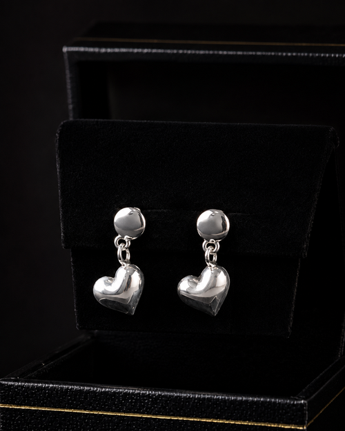 Broqueles Corazón en plata .925