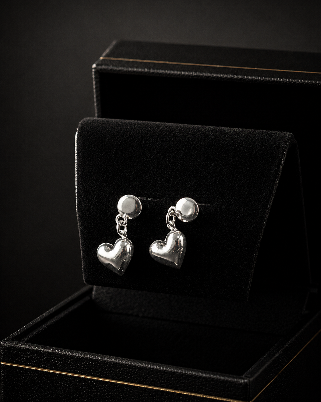 Broqueles Corazón en plata .925