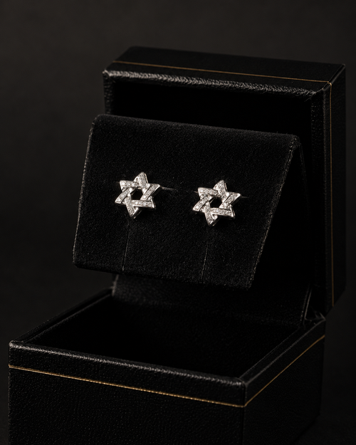 Broqueles Estrella en plata .925
