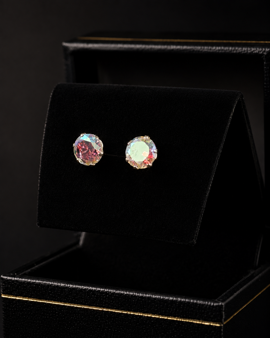 Broqueles Zirconia Multicolor en plata .925