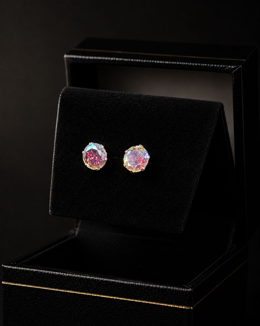 Broqueles Zirconia Multicolor en plata .925