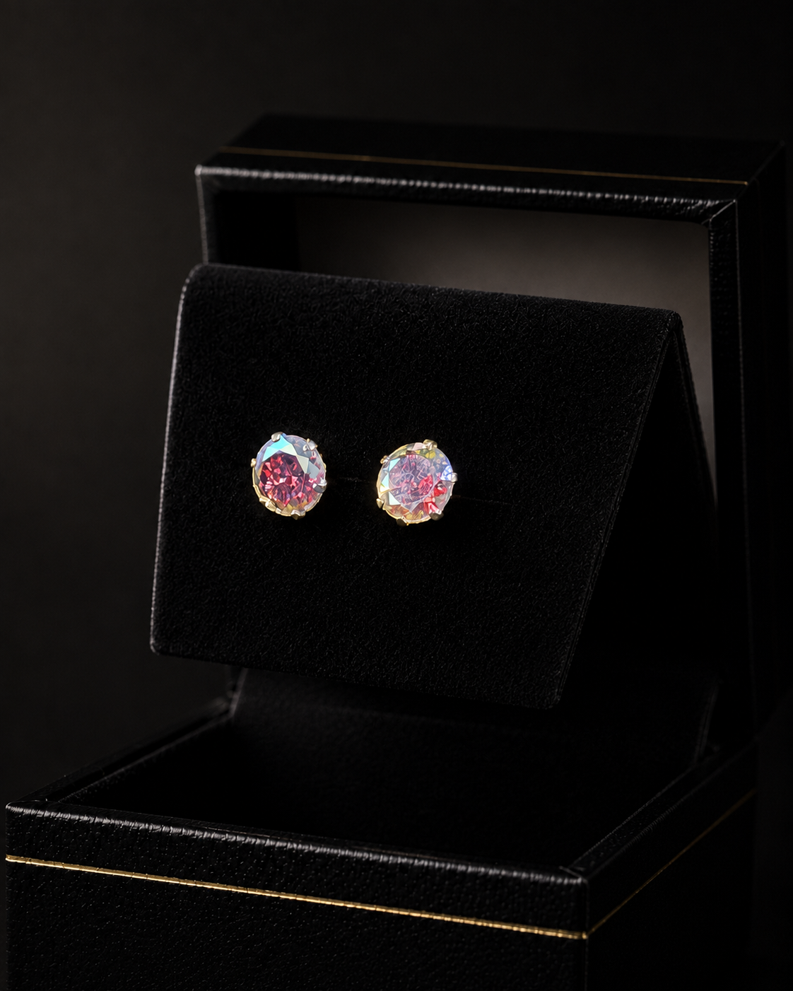 Broqueles Zirconia Multicolor en plata .925
