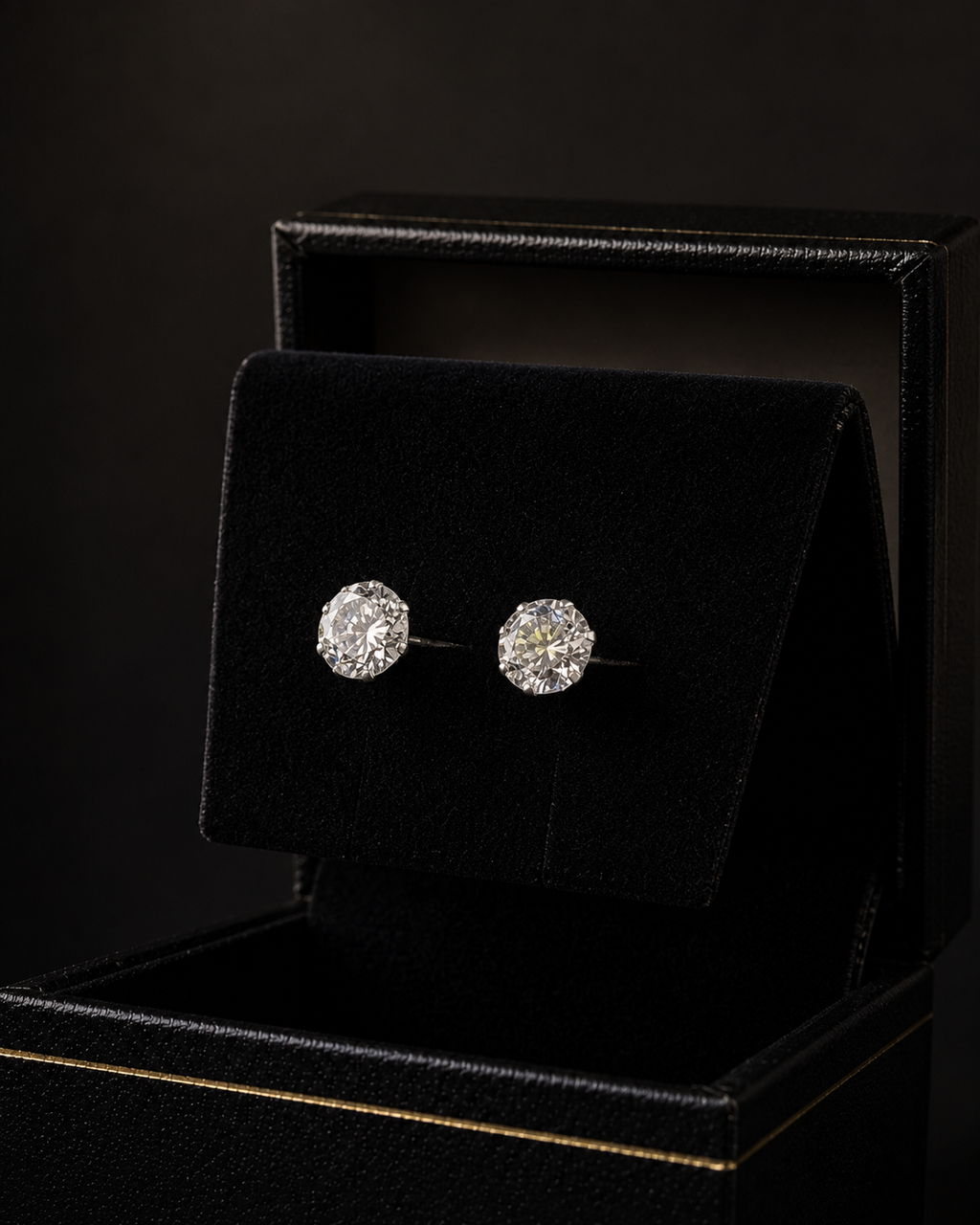 Broqueles Zirconia Transparente en plata .925