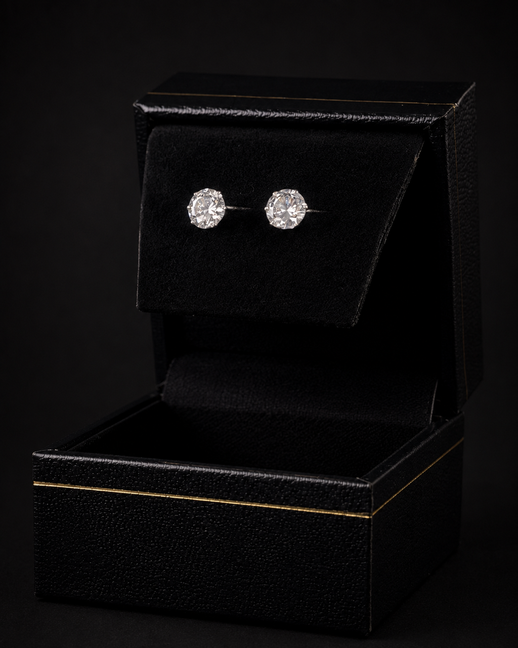 Broqueles Zirconia Transparente en plata .925