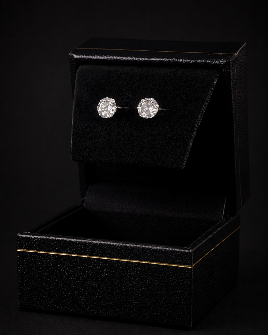 Broqueles Zirconia Transparente en plata .925