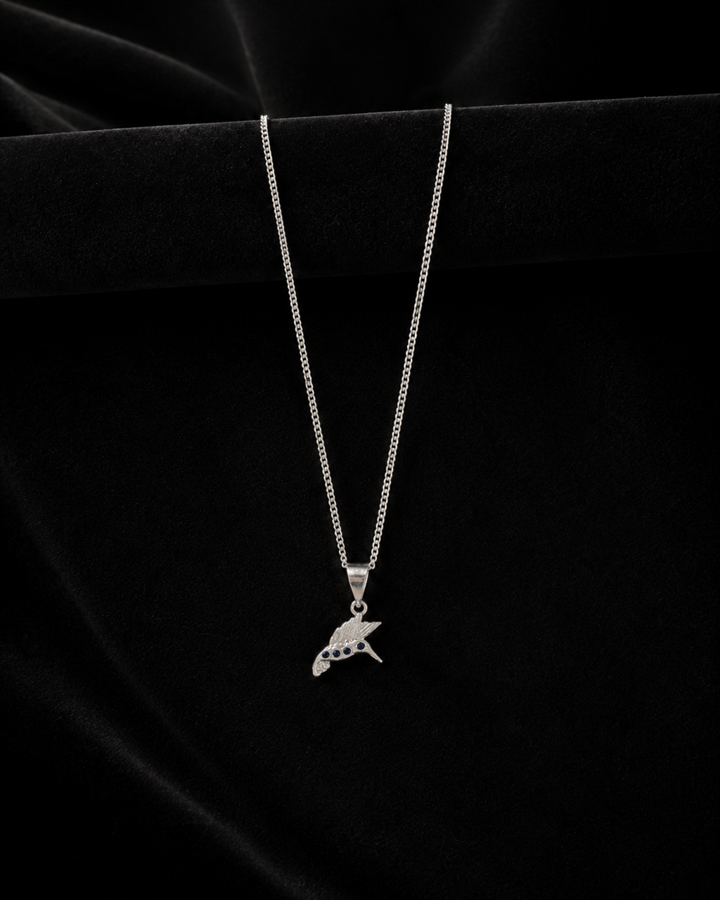 Dije Colibrí Azul en plata .925