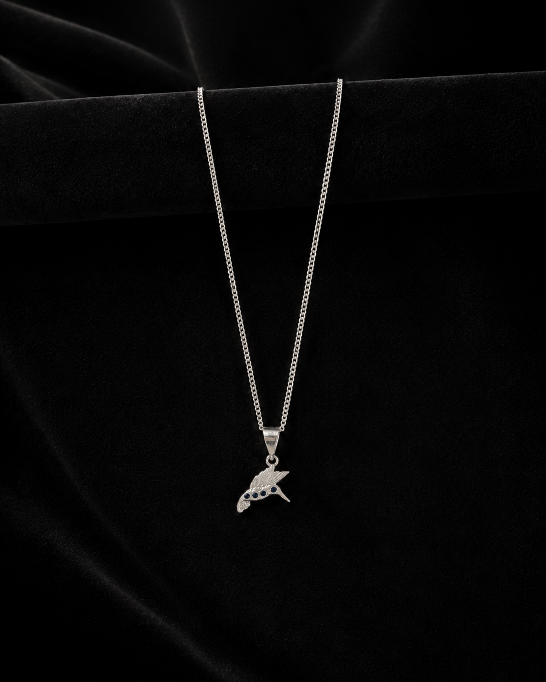 Dije Colibrí Azul en plata .925
