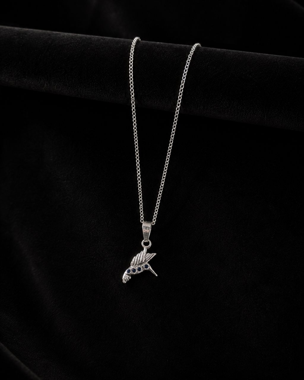 Dije Colibrí Azul en plata .925