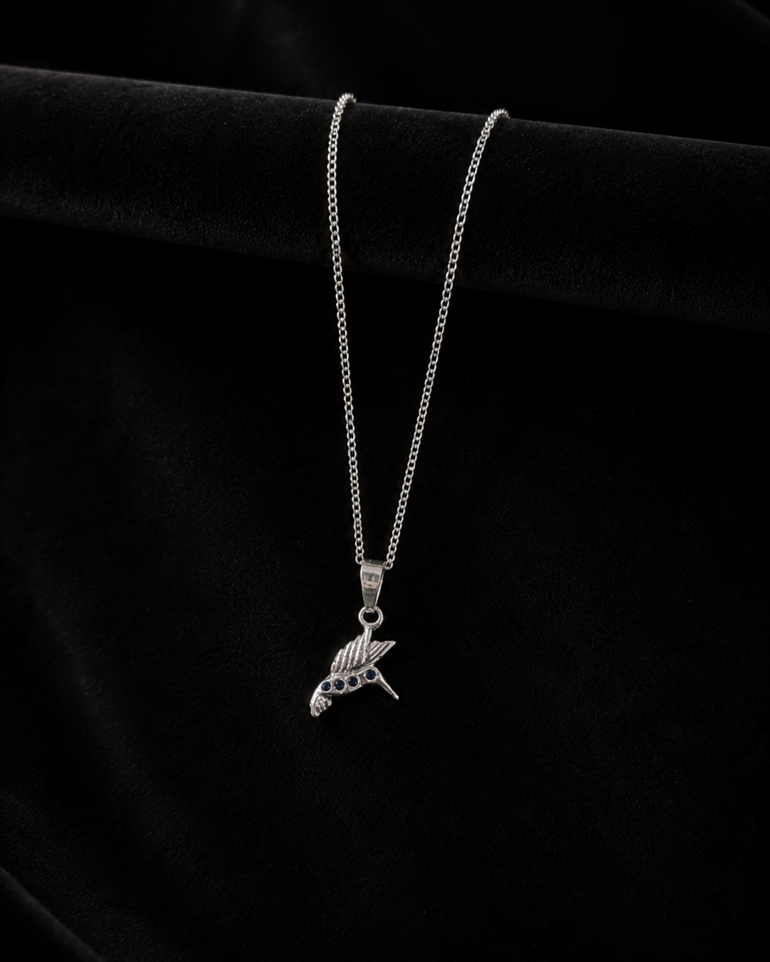 Dije Colibrí Azul en plata .925